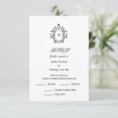 Carte D'accompagnement Minimal RSVP card Monogram With 2 Entree Choice (Debout devant)