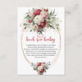 Carte D'accompagnement Minimal Ruby Red Blush Greenery Book for Baby (Devant)