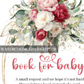 Carte D'accompagnement Minimal Ruby Red Blush Greenery Book for Baby