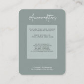 Carte D'accompagnement Minimal Sage Green Wedding Accommodation (Dos)