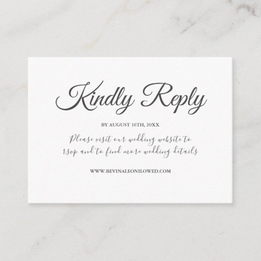 Carte D'accompagnement Minimal Simple Grandes Vibes Script Site Mariage (Devant)