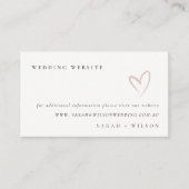 Carte D'accompagnement Minimal Simple Script Blush Heart Mariage Site Web (Devant)