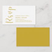 Carte D'accompagnement Minimale moderne, Script or, réponse RSVP (Devant / Derrière)
