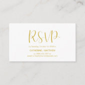 Carte D'accompagnement Minimale moderne, Script or, réponse RSVP (Devant)