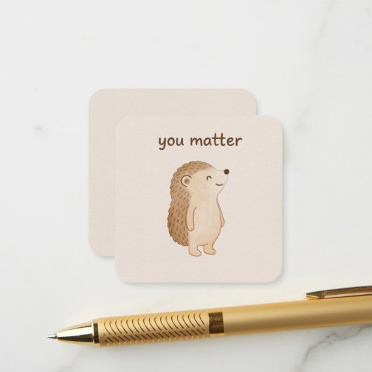 Carte d'accompagnement minimale You Matter Hérisso (Devant/Arrière en situation)