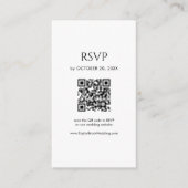 Carte D'accompagnement Minimalist Black and White Wedding RSVP QR Code (Devant)