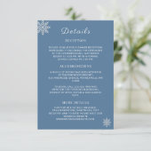 Carte D'accompagnement Minimalist Dusty Blue White Winter Wedding Détail (Debout devant)