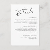 Carte D'accompagnement Minimalist Elegant wedding Details Enclosure Card (Devant)