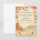 Carte D'accompagnement Minimalist Japanese Cherry Blossom Details Card (Devant / Derrière)