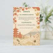 Carte D'accompagnement Minimalist Japanese Cherry Blossom Details Card (Debout devant)