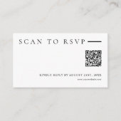 Carte D'accompagnement Minimalist Modern QR Code Wedding Website RSVP (Devant)