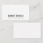 Carte D'accompagnement Minimalist Plain Black & White Modern Plain (Devant / Derrière)