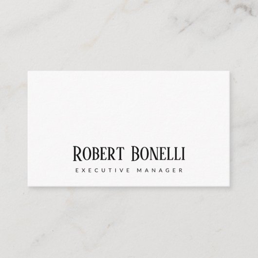 Carte D'accompagnement Minimalist Plain Black & White Modern Plain (Devant)