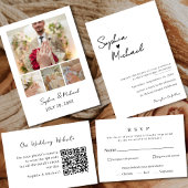 Carte D'accompagnement  Minimalist QR Wedding Website Enclosure Card