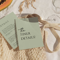Minimalist Sage Green Boho Détails Mariage tendanc