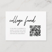 Carte D'accompagnement Minimalist Script Graduation College Fund QR Code (Devant)