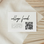 Carte D'accompagnement Minimalist Script Graduation College Fund QR Code