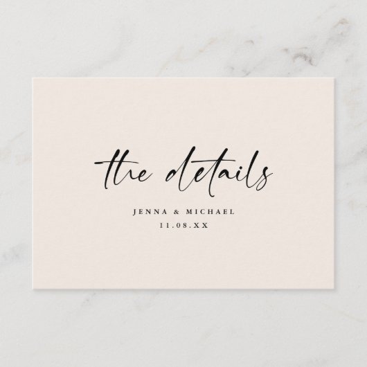 Carte D'accompagnement Minimalist Script QR Code Wedding Details (Devant)