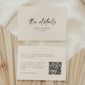 Carte D'accompagnement Minimalist Script QR Code Wedding Details