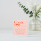 Carte D'accompagnement Minimalist Thank You Orange Pink (Debout devant)