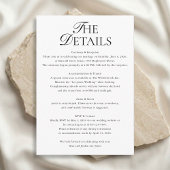 Carte D'accompagnement Minimalist Wedding Details Script Photo