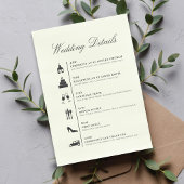 Carte D'accompagnement Minimalist Wedding Timeline QR Code Details Green