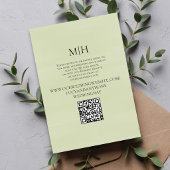 Carte D'accompagnement Minimalist Wedding Timeline QR Code Details Green