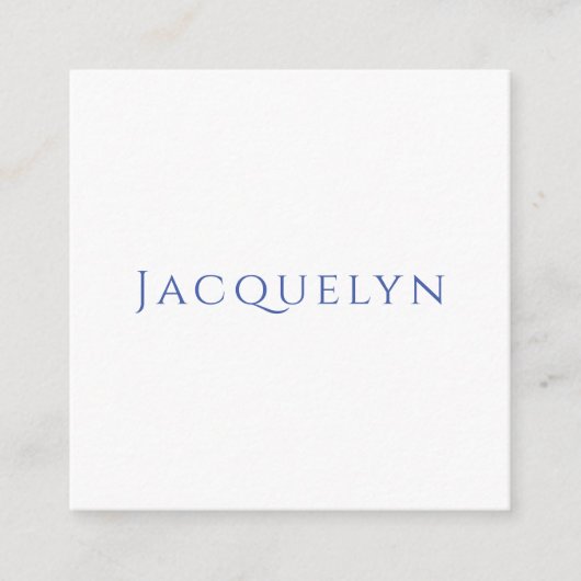 Carte D'accompagnement Minimalist White Blue Plain Elegant Modern Name (Devant)