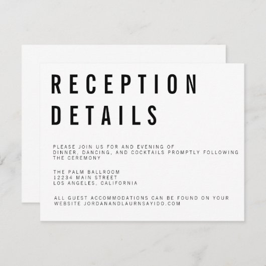 Carte d'accompagnement minimaliste Charlie (Devant / Derrière)