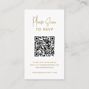 Carte D'accompagnement Minimaliste Gold QR Code Mariage moderne