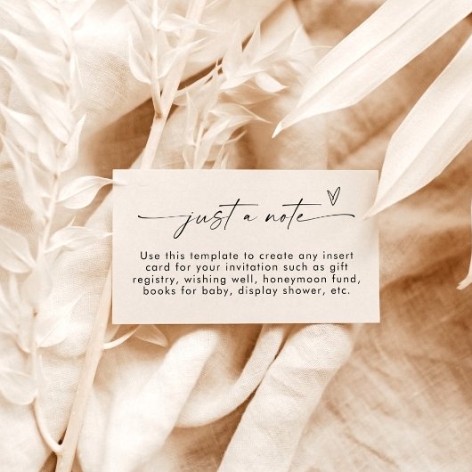 Carte d'accompagnement minimaliste | Juste une car