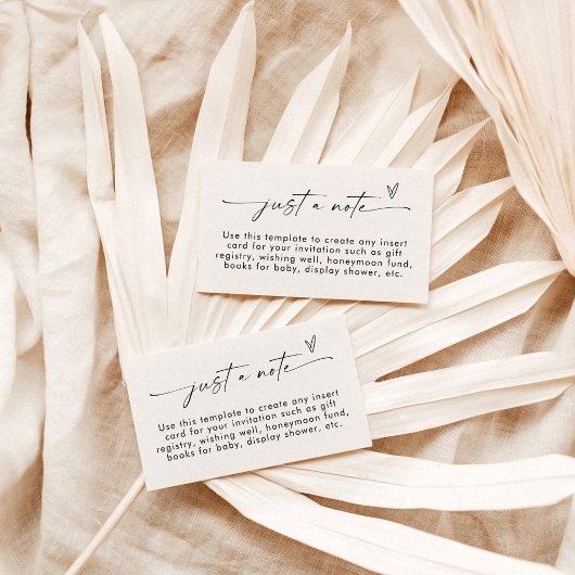 Carte d'accompagnement minimaliste | Juste une car