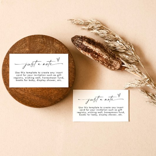 Carte d'accompagnement minimaliste | Juste une car