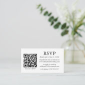 Carte D'accompagnement Minimaliste Mariage QR RSVP (Debout devant)