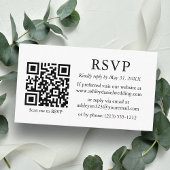 Carte D'accompagnement Minimaliste Mariage QR RSVP