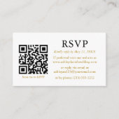 Carte D'accompagnement Minimaliste Mariage simple QR Gold RSVP (Devant)