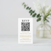 Carte D'accompagnement Minimaliste mariage simple QR RSVP Gold (Debout devant)