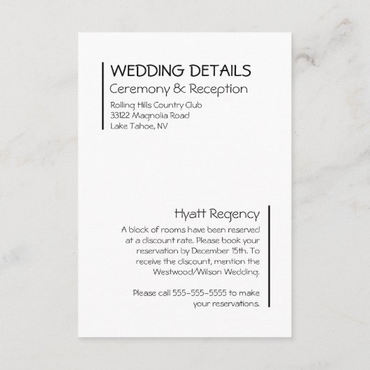 Carte D'accompagnement Minimaliste moderne (Dos)