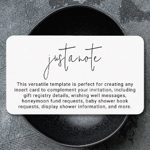 Carte D'accompagnement Minimaliste Moderne Élégant Simple Juste Une Note