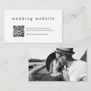 Carte D'accompagnement minimaliste moderne photo QR Code Mariage site Web