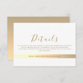 Carte D'accompagnement Minimaliste Moderne Site Web Détails Mariage (Devant / Derrière)