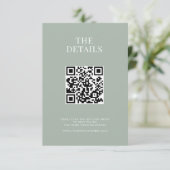 Carte D'accompagnement Minimaliste Sage Vert Mariage moderne (Debout devant)