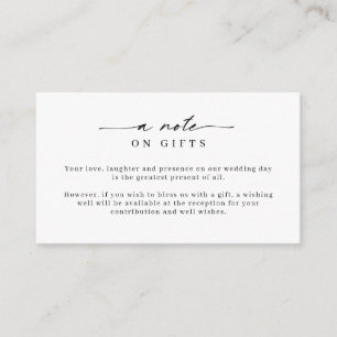 Carte D'accompagnement Minimaliste Simple Wishing Well Note sur les cadea