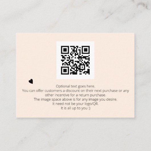 Carte D'accompagnement *~* Minimum simple de marque de Merci QR Enc (Dos)