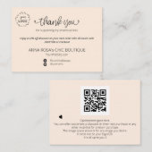 Carte D'accompagnement *~* Minimum simple de marque de Merci QR Enc (Devant / Derrière)