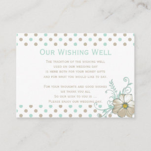 Carte D'accompagnement MINT BISQUE POINTS STRIPES Wishing Well Cards