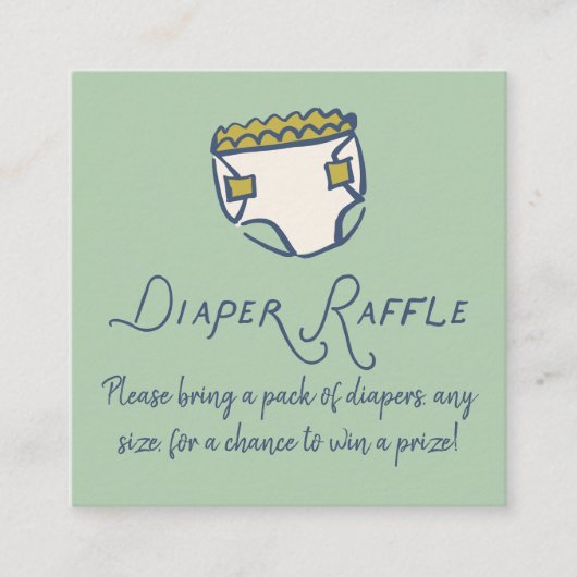 Carte D'accompagnement Mint Doodle Baby Shower Diaper Diaper Raffle (Devant)