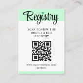 Carte D'accompagnement Mint to Be QR Code Wedding Registry Bridal Shower (Devant)