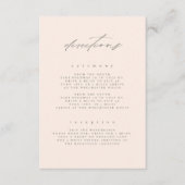 Carte D'accompagnement Minuscule Bleu Art Floral Directions Mariages (Devant)