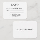 Carte D'accompagnement Minuscule Déco mariage blanc RSVP (Devant / Derrière)